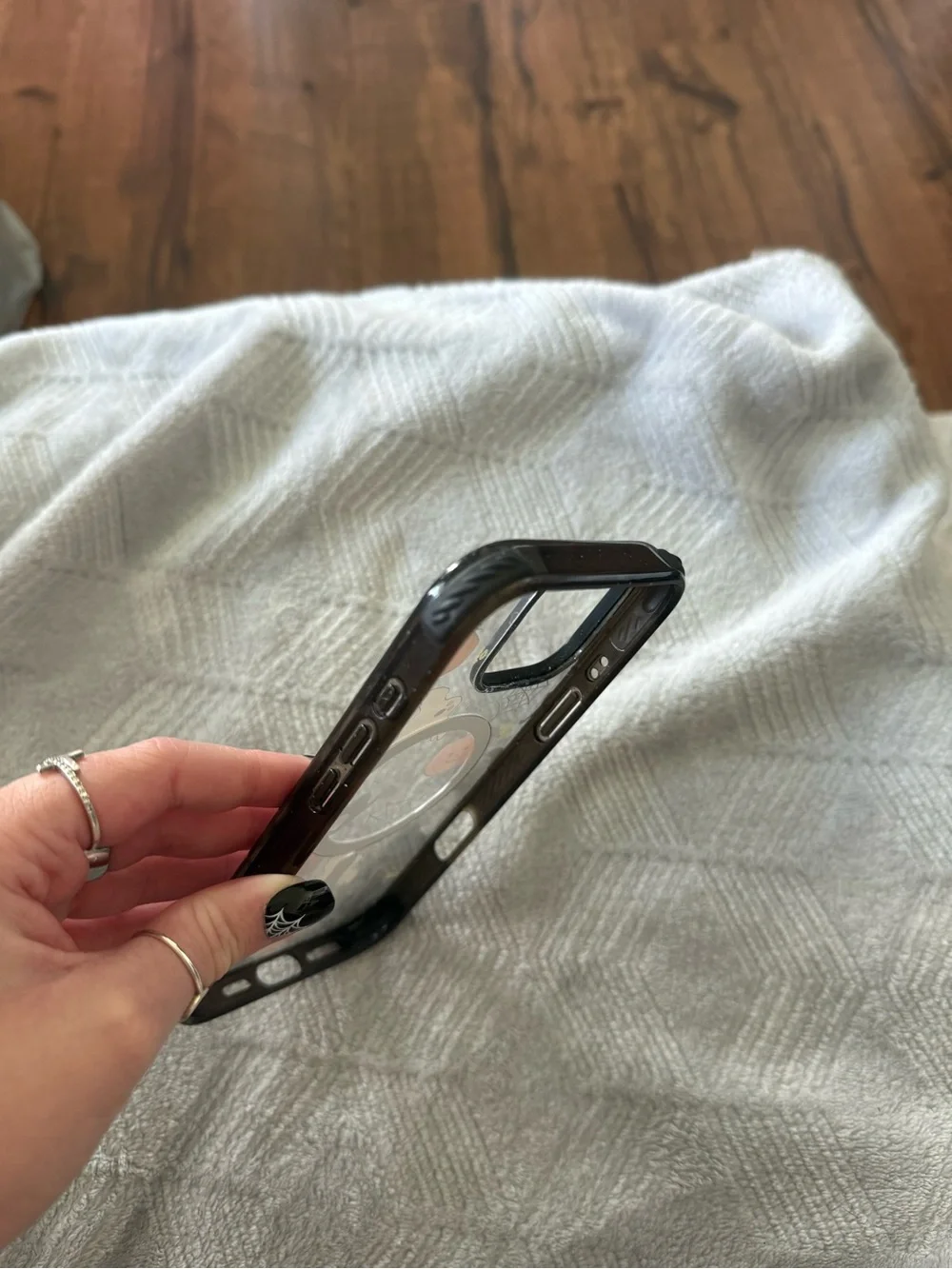 Casetify Clear Halloween iPhone Case with Black Trim and Orange Accents